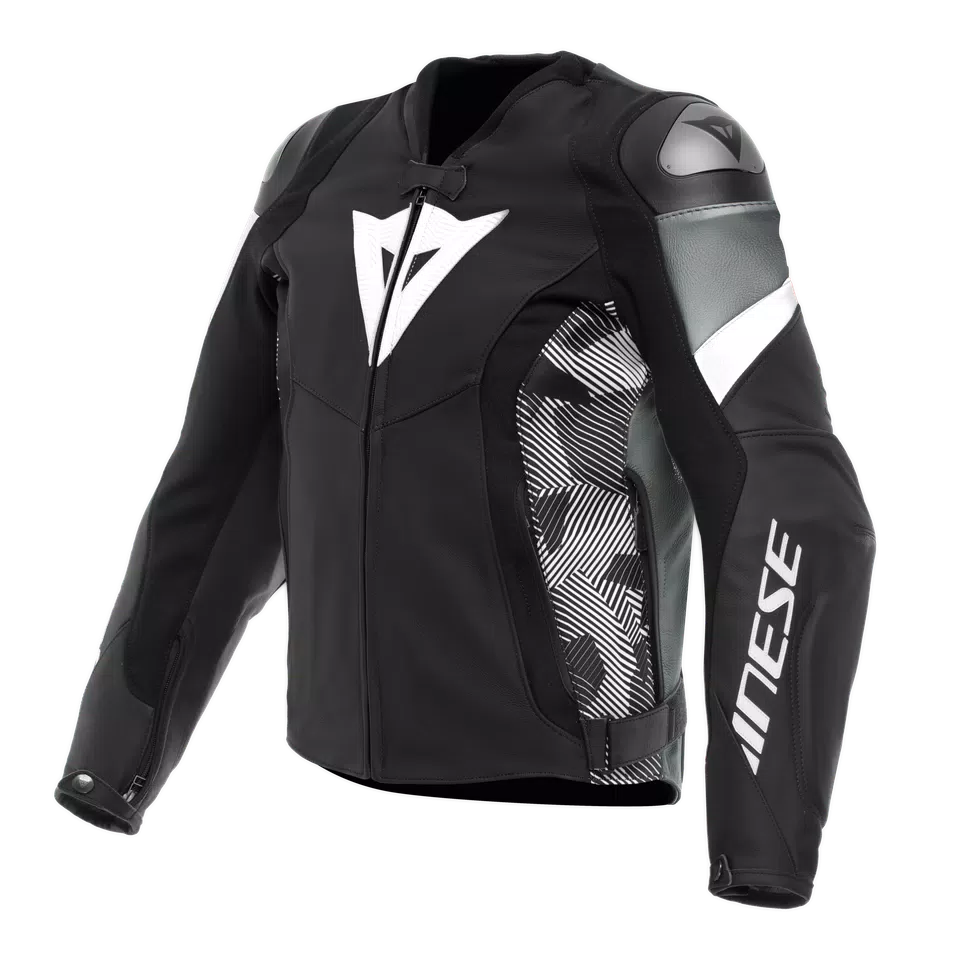 AVRO 5 LEATHER JACKET - BLACK/WHITE/ANTHRACITE - 1