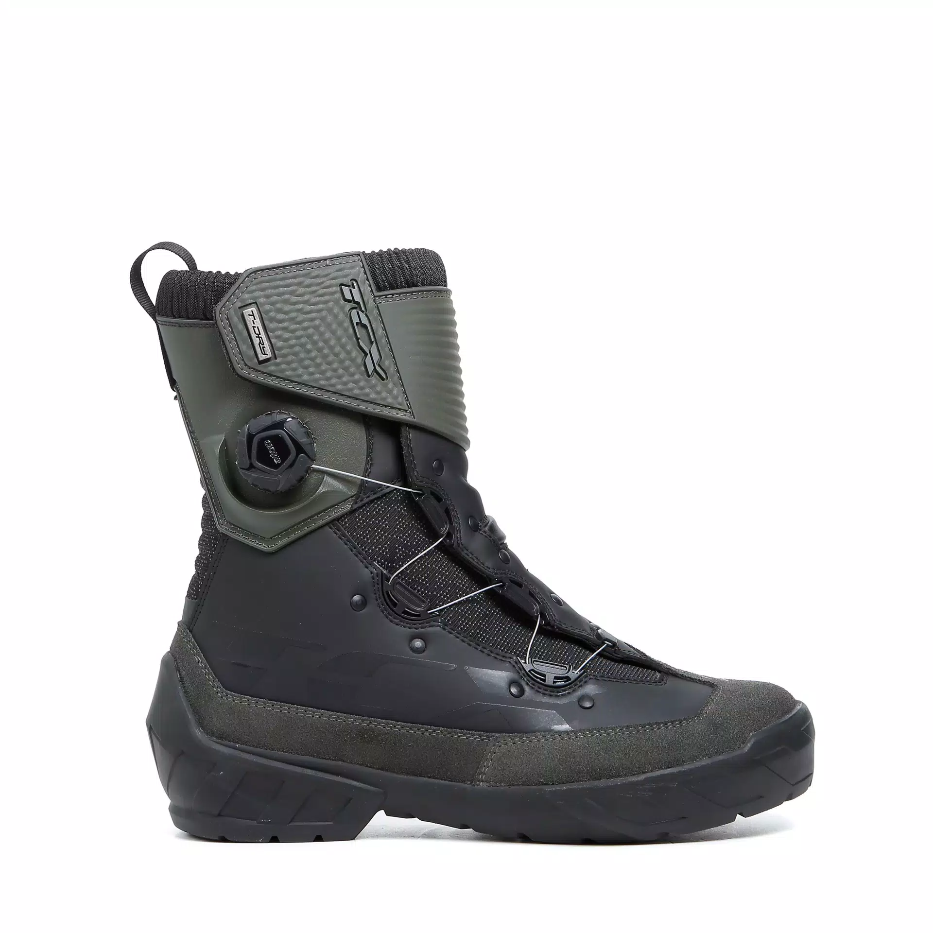 INFINITY 3 GTX MEN'S WATERPROOF MOTORCYCLE BOOTS - BLACK/MILITARY GREEN