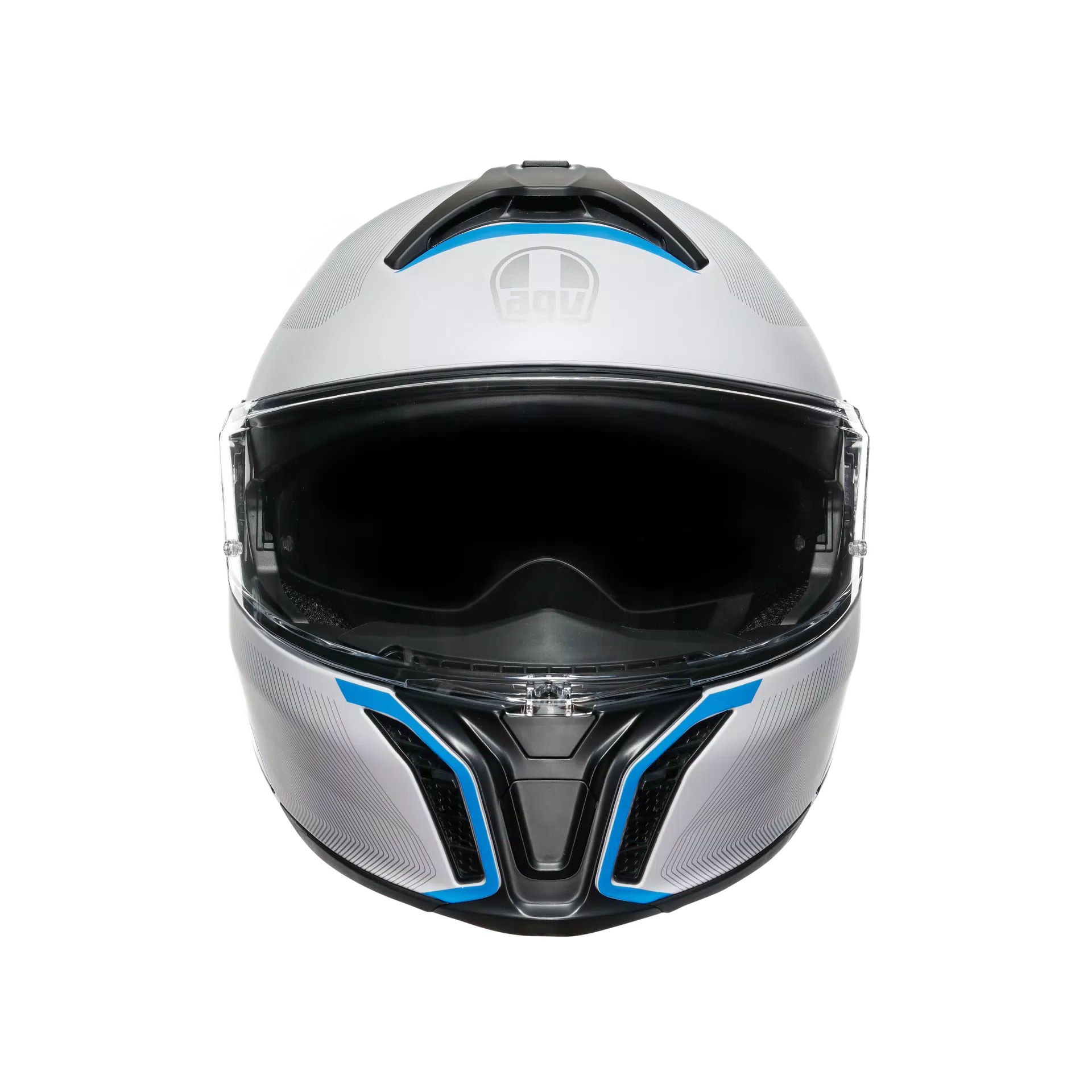 TOURMODULAR FREQUENCY LIGHT GREY/BLUE - MOTORBIKE FLIP UP HELMET E2206