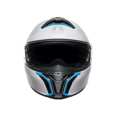 TOURMODULAR FREQUENCY LIGHT GREY/BLUE - MOTORBIKE FLIP UP HELMET E2206 -  - 2