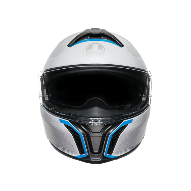 tourmodular-frequency-light-grey-blue-motorbike-flip-up-helmet-e2206 image number 1