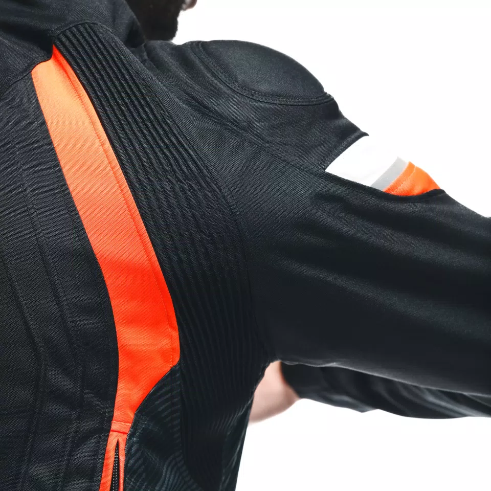 AVRO 5 TEX - MEN'S MOTORCYCLE JACKET IN FABRIC - BLACK/RED-FLUO/WHITE - 14