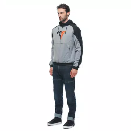 DAEMON-X SAFETY HOODIE FULL ZIP - MELANGE-GRAY/BLACK/RED-FLUO - 4