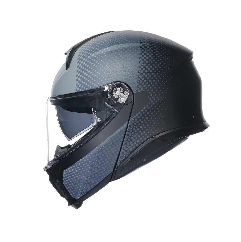 tourmodular-textour-matt-black-grey-motorbike-flip-up-helmet-e2206 image number 3