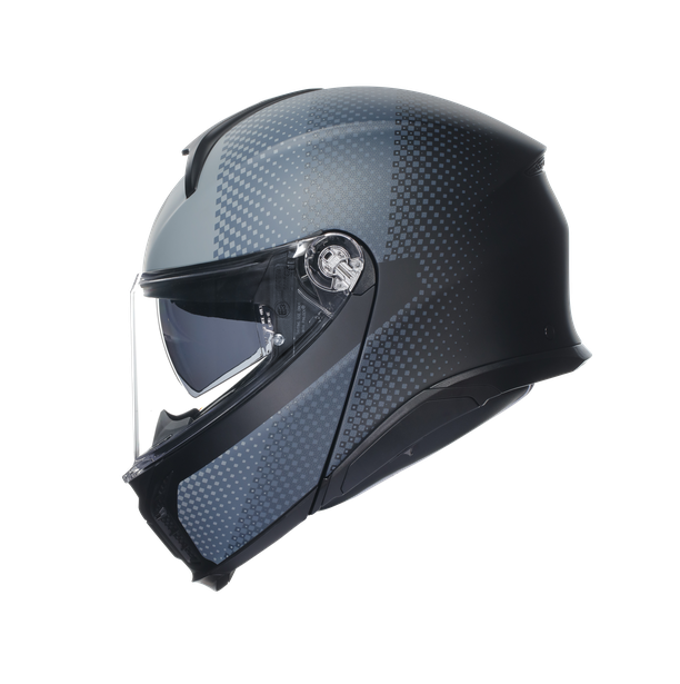 tourmodular-textour-matt-black-grey-motorbike-flip-up-helmet-e2206 image number 3