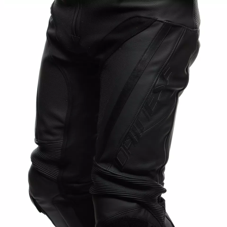 DELTA 4 - MEN'S MOTORCYCLE PERFORATED LEATHER PANTS - BLACK/BLACK - 10