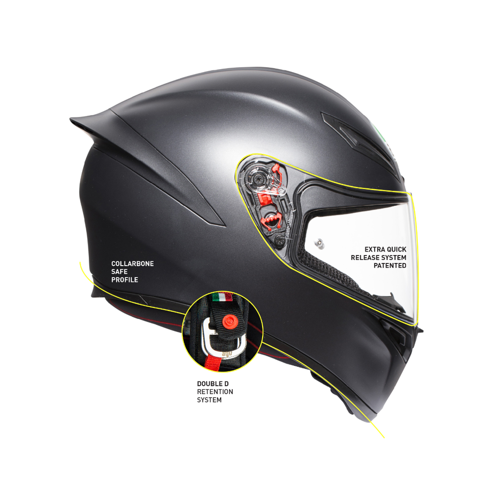 Motorcycle helmet sport: K1 Solid Ece2205 - Matt Black - AGV Helmets -  Dainese (Official Shop)