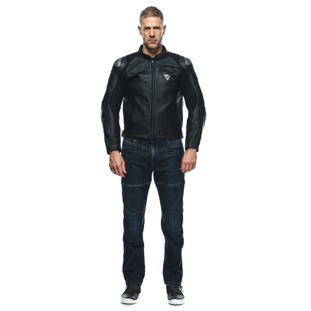 essential-racing-leather-perf-jacket-black-anthracite image number 2