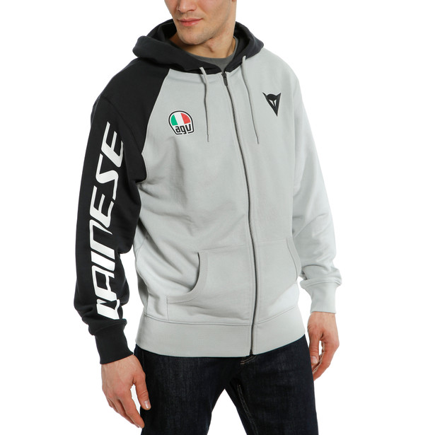 racing-service-full-zip-hoodie-glacier-gray-black image number 3