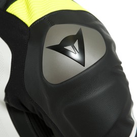 LAGUNA SECA 4 1PC PERF. LEATHER SUIT WHITE/BLACK/FLUO-YELLOW- One Piece Suits