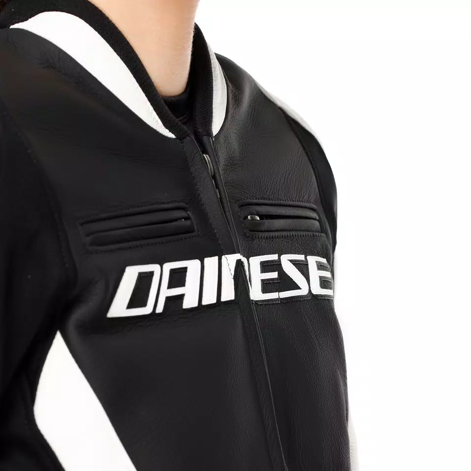 RACING 5 - WOMEN'S LEATHER MOTORCYCLE JACKET - BLACK/WHITE - 9