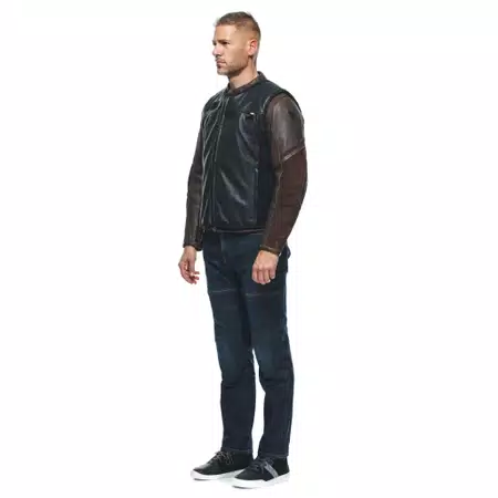 SMART JACKET LEATHER - MEN'S MOTORCYCLE LEATHER VEST WITH INTEGRATED AIRBAG - BLACK - 4