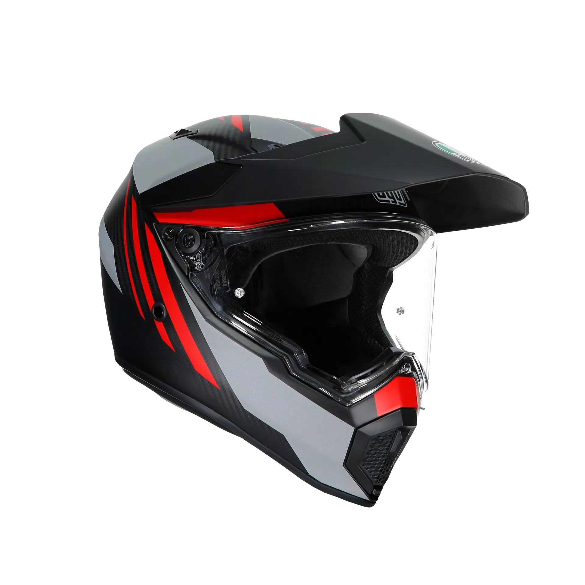 AX9 REFRACTIVE ADV MATT CARBON/RED - MOTORBIKE FULL FACE HELMET E2205