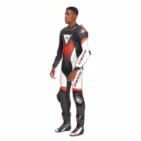 LAGUNA SECA 6 PERF 1PC LEATHER SUIT - BLACK/WHITE/RED-FLUO - 4