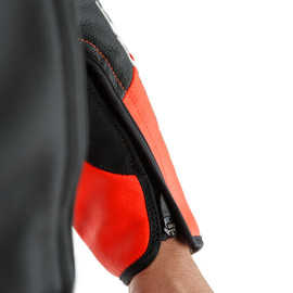 MISTEL 2PCS LEATHER SUIT BLACK-MATT/FLUO-RED/BLACK-MATT- Leather Suits