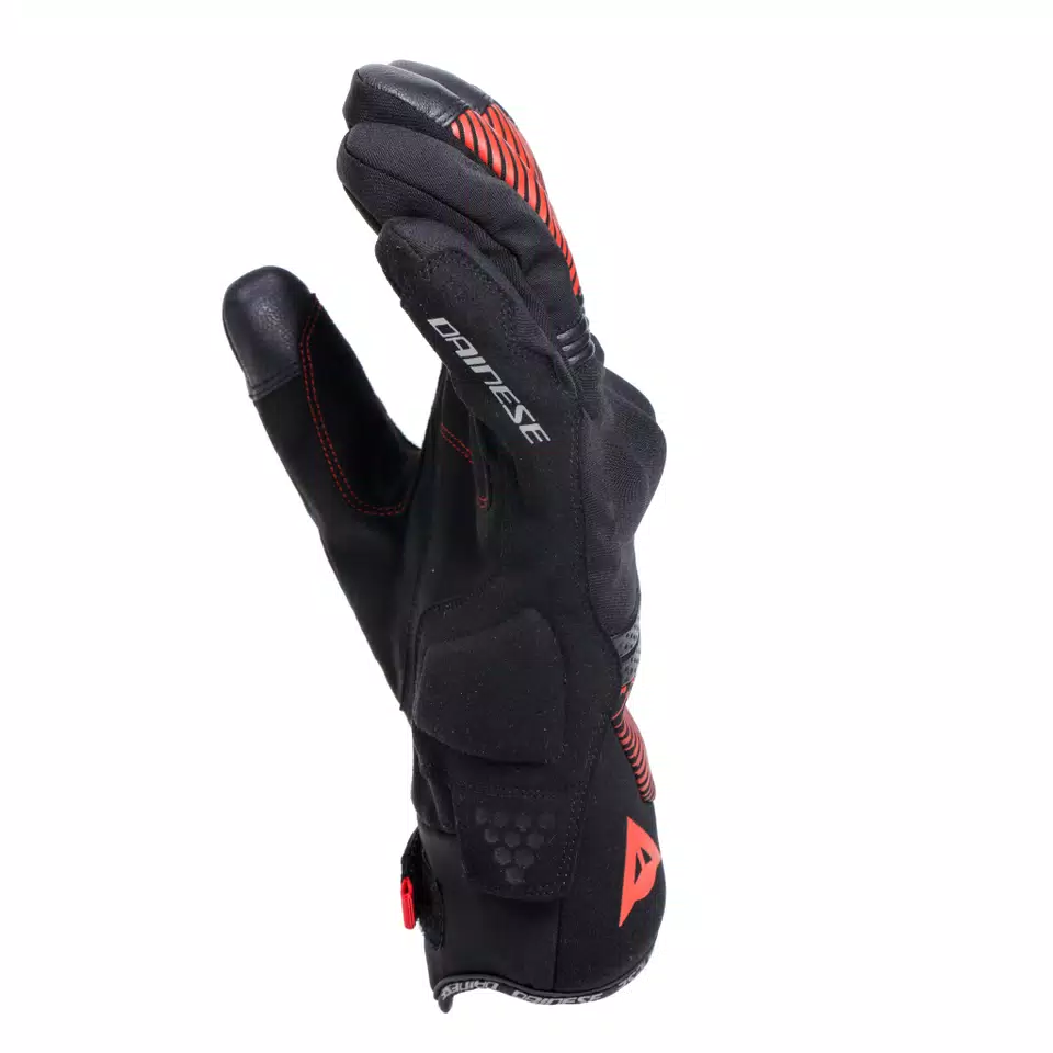 FULMINE D-DRY® - MEN'S WATERPROOF MOTORCYCLE GLOVES - BLACK/BLACK/RED - 8