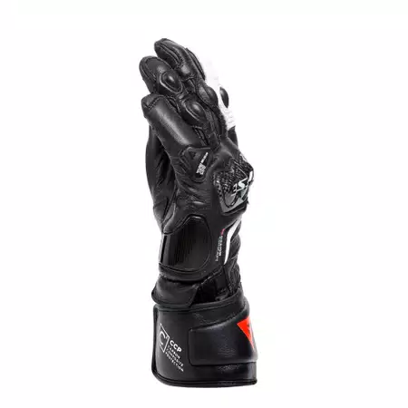 CARBON 4 - WOMEN'S MOTORCYCLE LONG LEATHER GLOVES - BLACK/BLACK/WHITE - 4