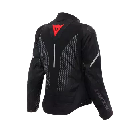 SUPER SPRINT D-DRY - WOMEN'S WATERPROOF MOTORCYCLE JACKET - BLACK/BLACK/RED-LAVA - 2