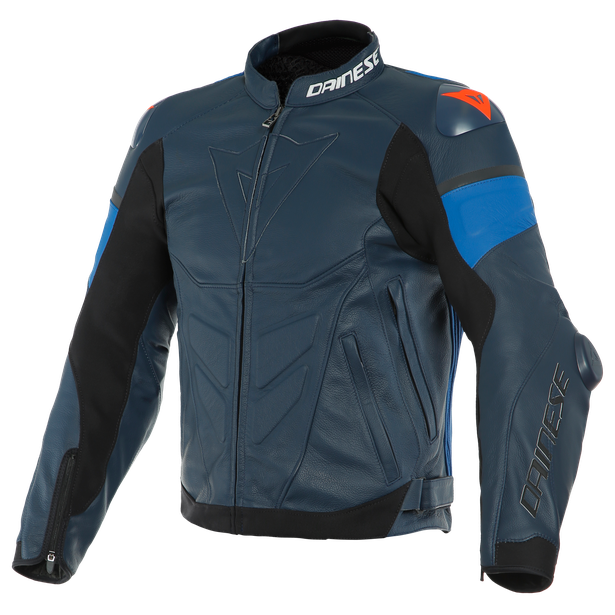 super-race-leather-jacket-black-iris-light-blue-fluo-red image number 0