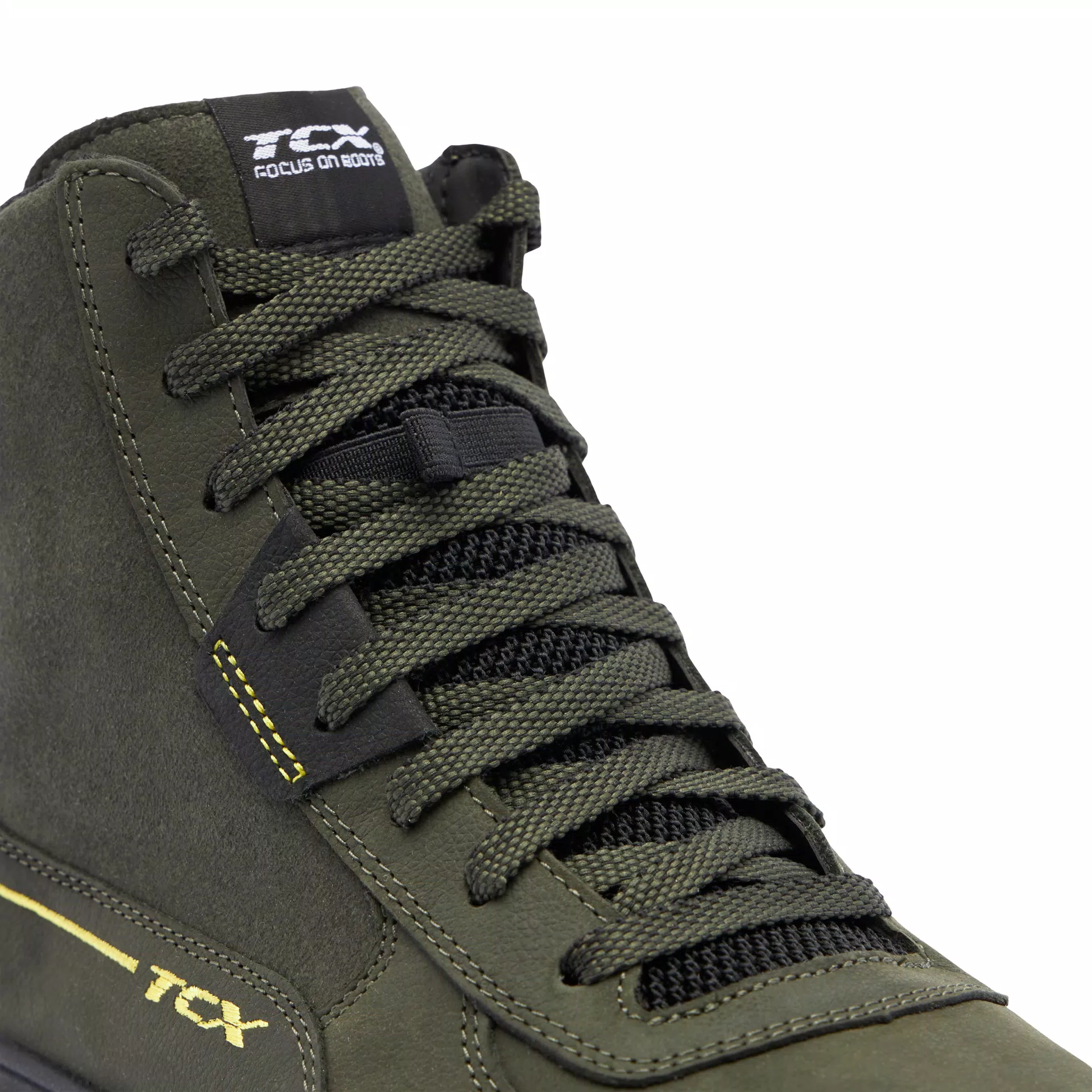 MOOD 2 GORE-TEX&reg; WATERPROOF MOTORCYCLE SHOES MEN - GREEN/BLACK/YELLOW