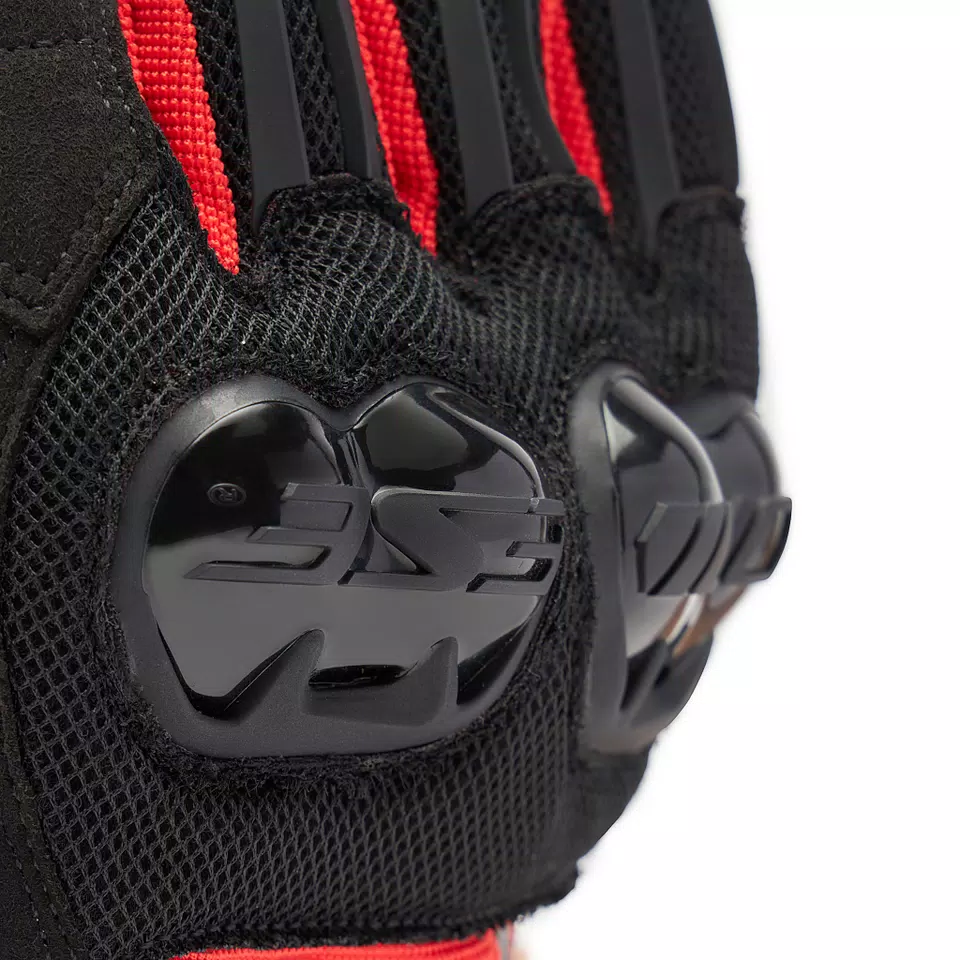 MIG 3 AIR - MEN'S MOTORCYCLE TEXTILE SUMMER GLOVES - BLACK/RED-LAVA - 6