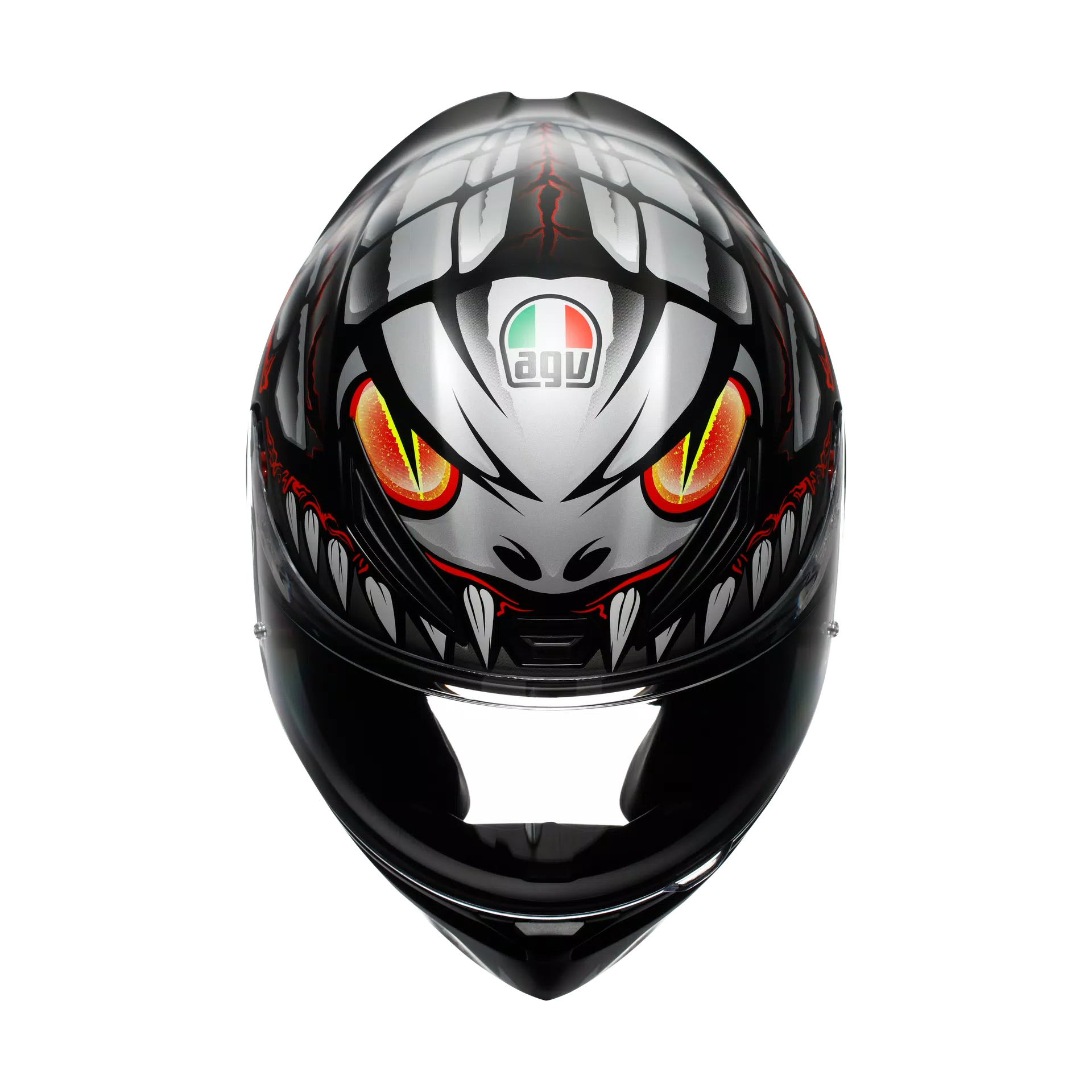 K1 S LYZARD MATT BLACK/GREY/RED - MOTORBIKE FULL FACE HELMET E2206