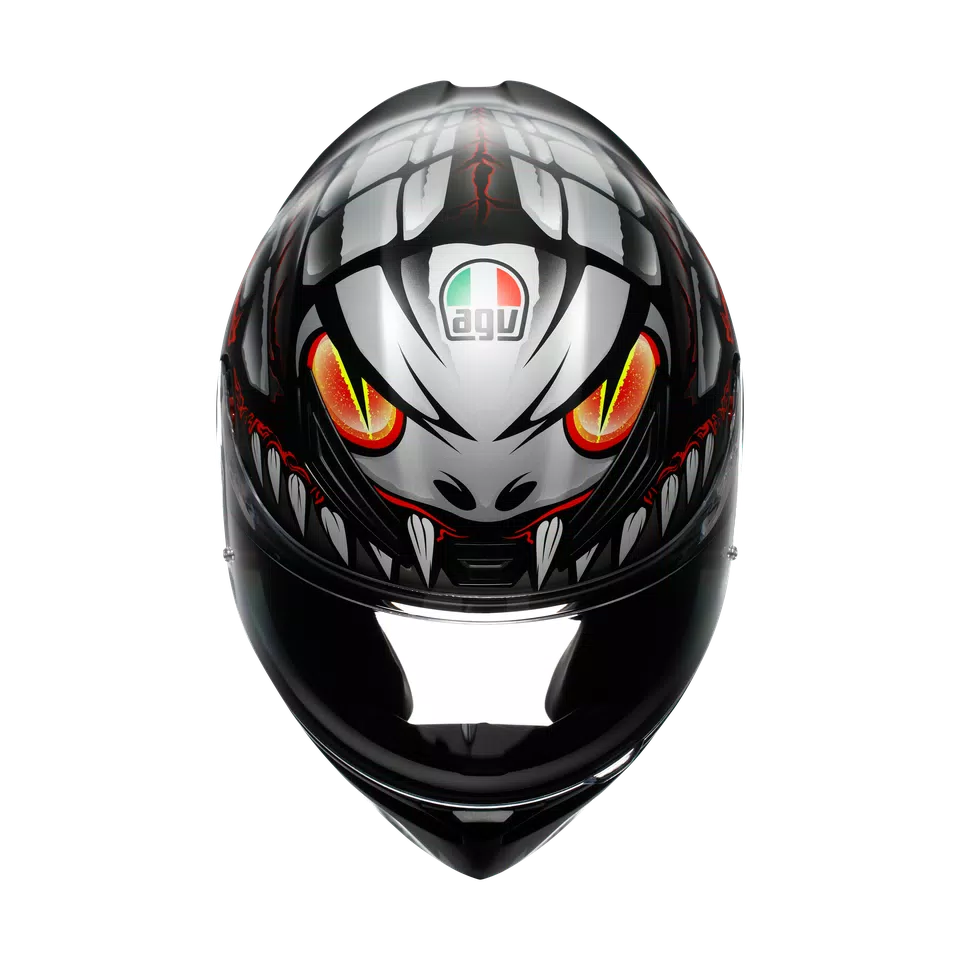 K1 S LYZARD MATT BLACK/GREY/RED - MOTORBIKE FULL FACE HELMET E2206 -  - 7
