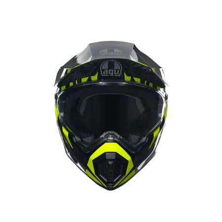 AX9 STEPPA CARBON/GREY/YELLOW FLUO - MOTORBIKE FULL FACE HELMET E2205 -  - 2