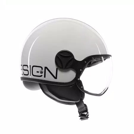 MOMODESIGN FGTR CLASSIC BIANCO LUCIDO / NERO - CASCO JET CON VISIERA E2206 -  - 3