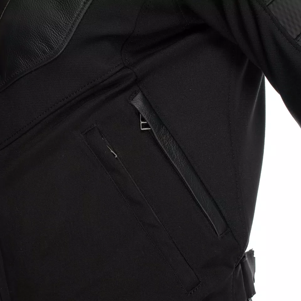IPERATTIVA - MEN LEATHER-TEXTILE MOTORCYCLE JACKET - BLACK/BLACK - 10