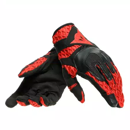 AIR-MAZE - UNISEX MOTORCYCLE TEXTILE SUMMER GLOVES - BLACK/RED - 5