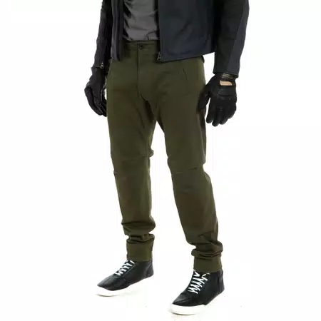 CHINOS - MEN'S MOTORCYCLE PANTS IN FABRIC - OLIVE - 3