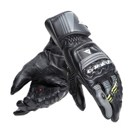 DRUID 4 GLOVES BLACK/CHARCOAL-GRAY/FLUO-YELLOW- Cuir