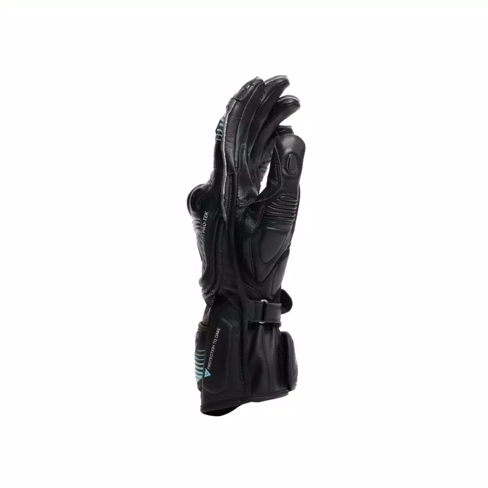 FIERO - GANTS DE MOTO RACING EN CUIR - BLACK/WATER/YELLOW FLUO - 2