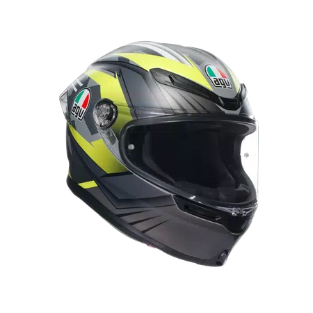K6 S EXCITE MATT CAMO/YELLOW FLUO - MOTORBIKE FULL FACE HELMET E2206 -  - 1