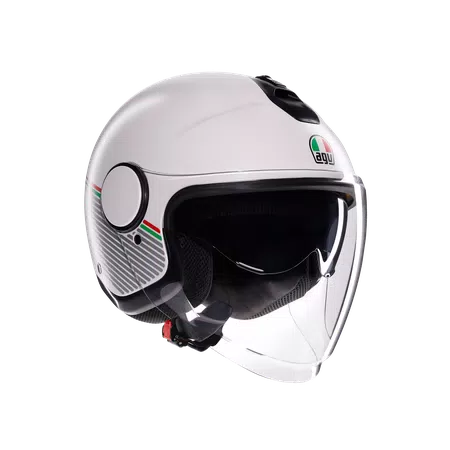 ETERES CAPOLIVERI MATT WHITE/ITALY - MOTORBIKE OPEN FACE HELMET E2206 -  - 1