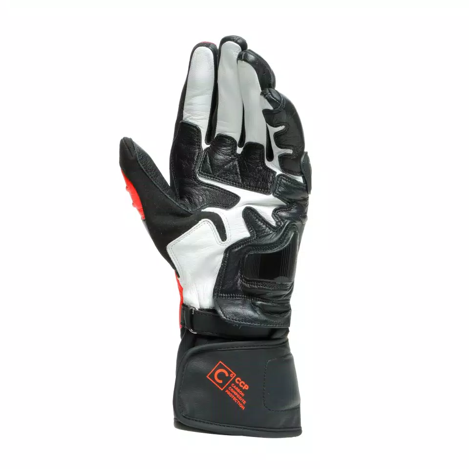 CARBON 3 LONG GLOVES - BLACK/FLUO-RED/WHITE - 3