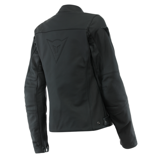 razon-2-giacca-moto-in-pelle-perforata-donna-black image number 1
