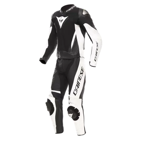 DEMON SPRINT - COMBINAISON MOTO DEUX PI&Egrave;CES EN CUIR HOMME - BLACK/WHITE/WHITE - 1