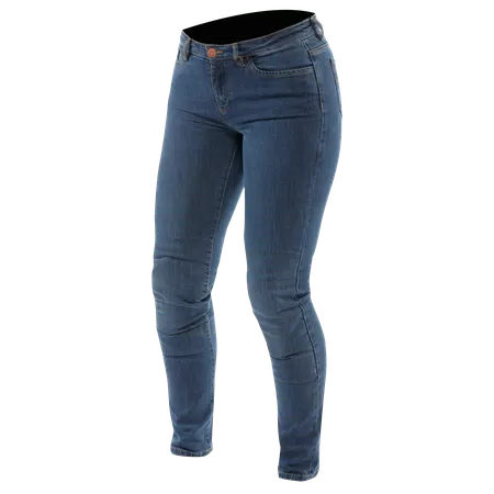 5-POCKET DENIM - SLIM WOMEN'S MOTORCYCLE JEANS - BLUE - 1