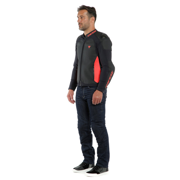 intrepida-perf-leather-jacket-black-black-matt-fluo-red image number 3