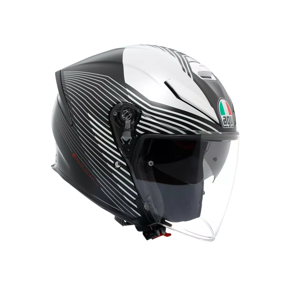 K5 JET EVO CONTROL MATT BLACK/WHITE - MOTORBIKE OPEN FACE HELMET E2206 -  - 1