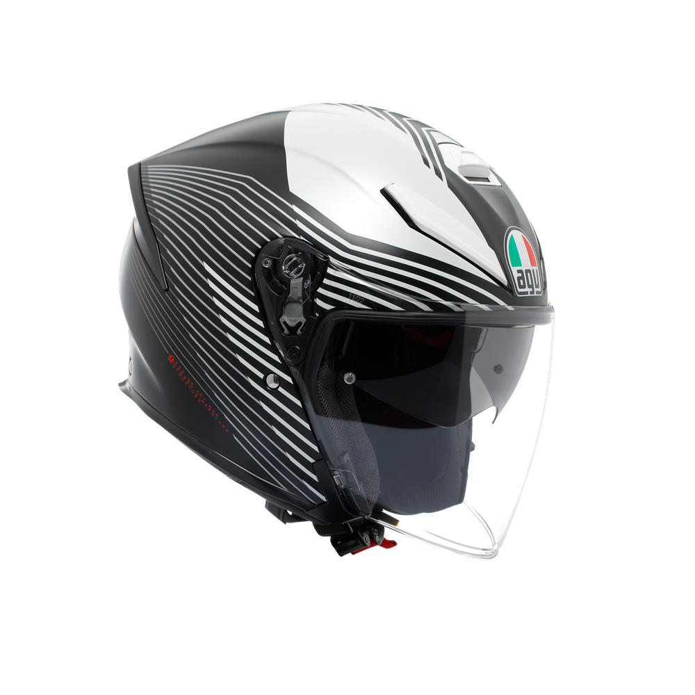 k5-jet-evo-control-matt-black-white-motorbike-open-face-helmet-e2206 image number 0