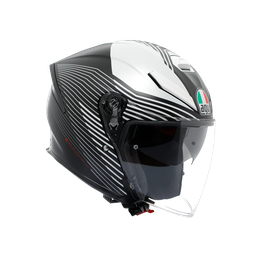 K5 JET EVO CONTROL MATT BLACK/WHITE - MOTORBIKE OPEN FACE HELMET E2206