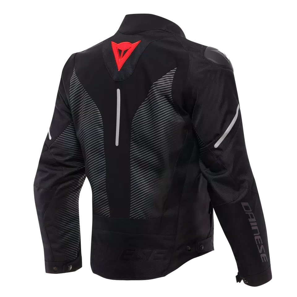 SUPER SPRINT D-DRY - MEN'S WATERPROOF MOTORCYCLE JACKET - BLACK/BLACK/RED-LAVA - 2