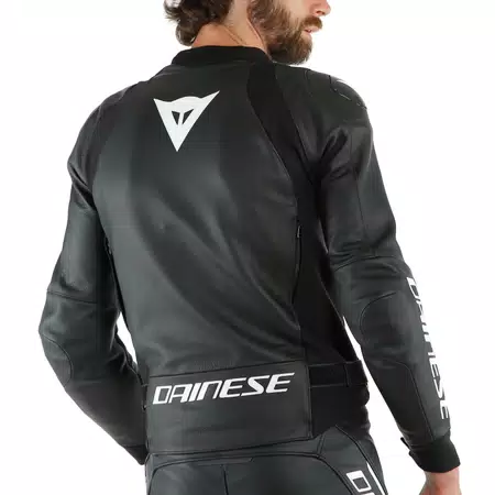 SPORT PRO - MEN'S MOTORCYCLE LEATHER JACKET - BLACK/WHITE - 4