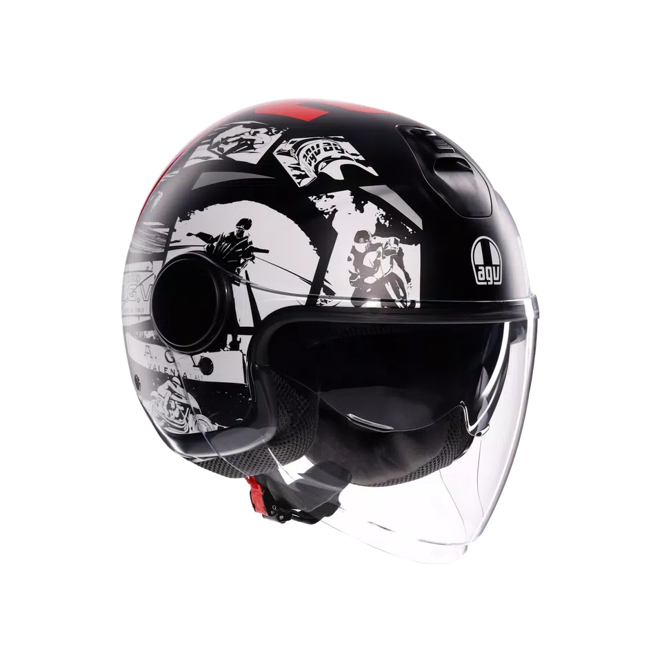 ETERES HISTORY MATT BLACK/WHITE/RED - CASQUE MOTO JET E2206 -  - 1
