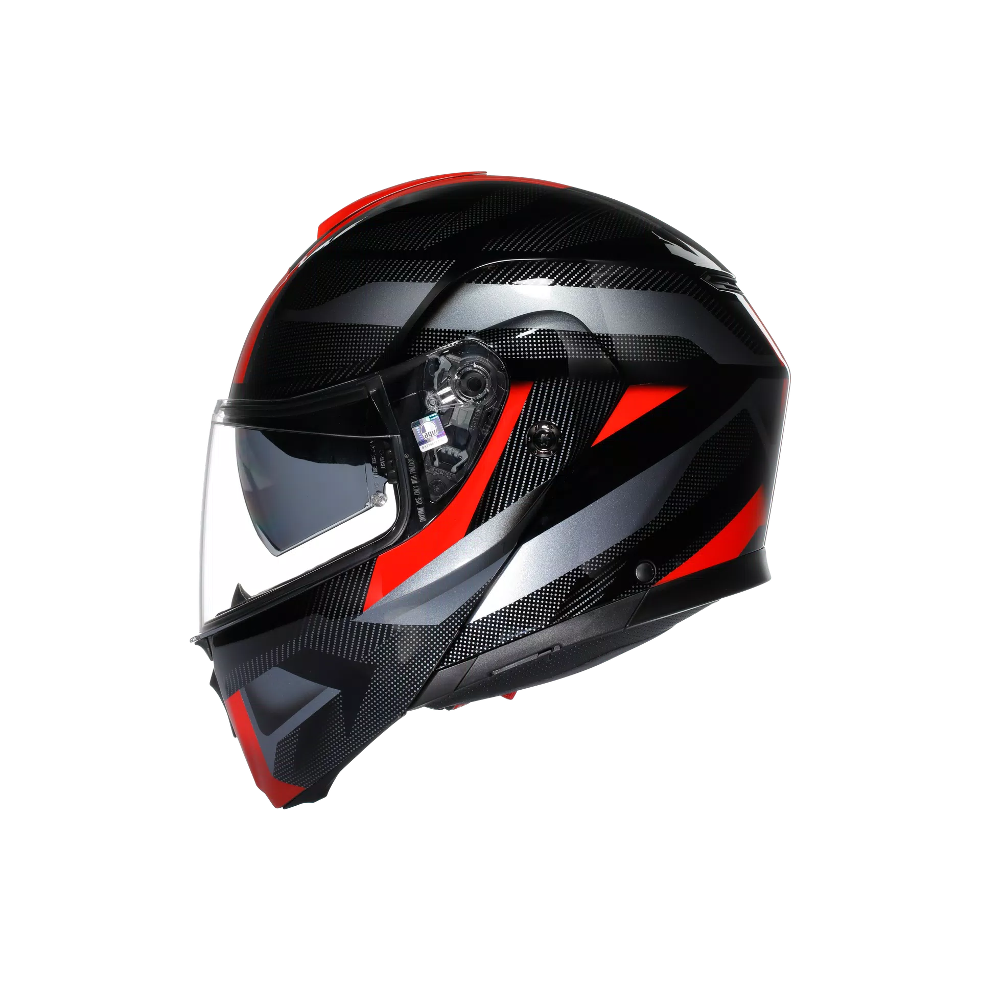 STREETMODULAR LEDRO BLACK/RED - MOTORBIKE FLIP UP HELMET DOT(E2206)