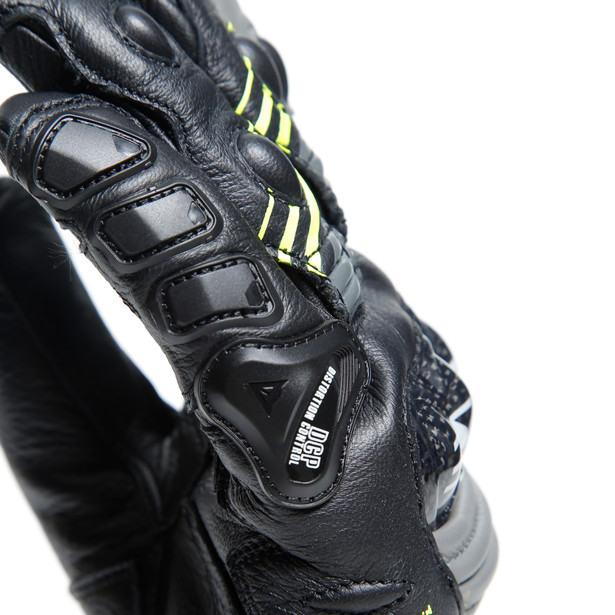 DRUID 4 GLOVES BLACK/CHARCOAL-GRAY/FLUO-YELLOW- Cuir
