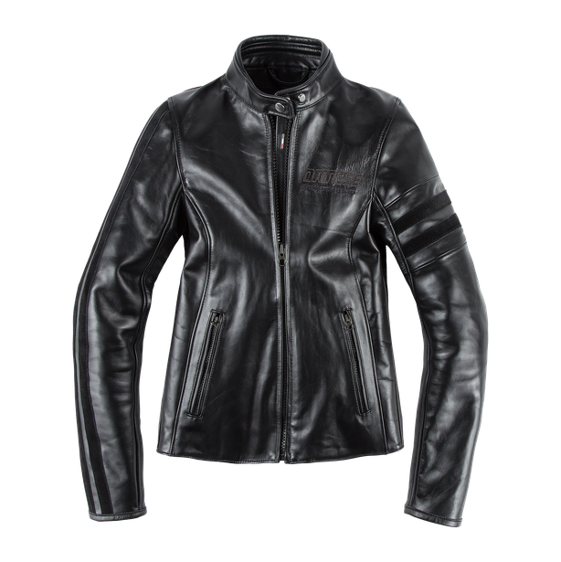 FRECCIA72 LADY LEATHER JACKET BLACK/BLACK- Motorbike